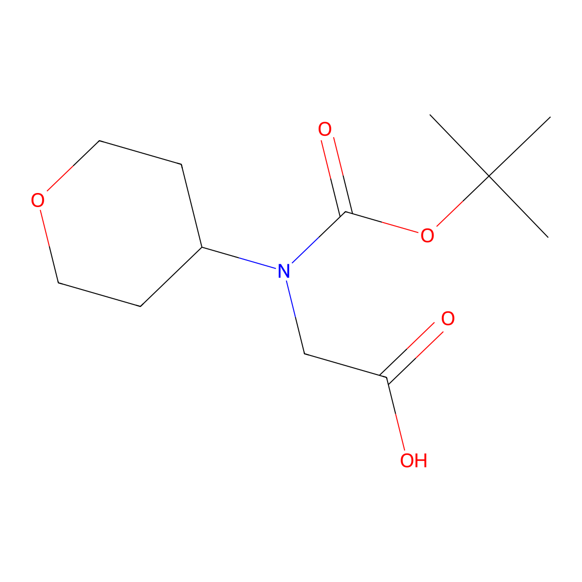 2-{[(Tert-butoxy)carbonyl](oxan-4-yl)amino}acetic acid molecular structure, CAS 1009120-21-1