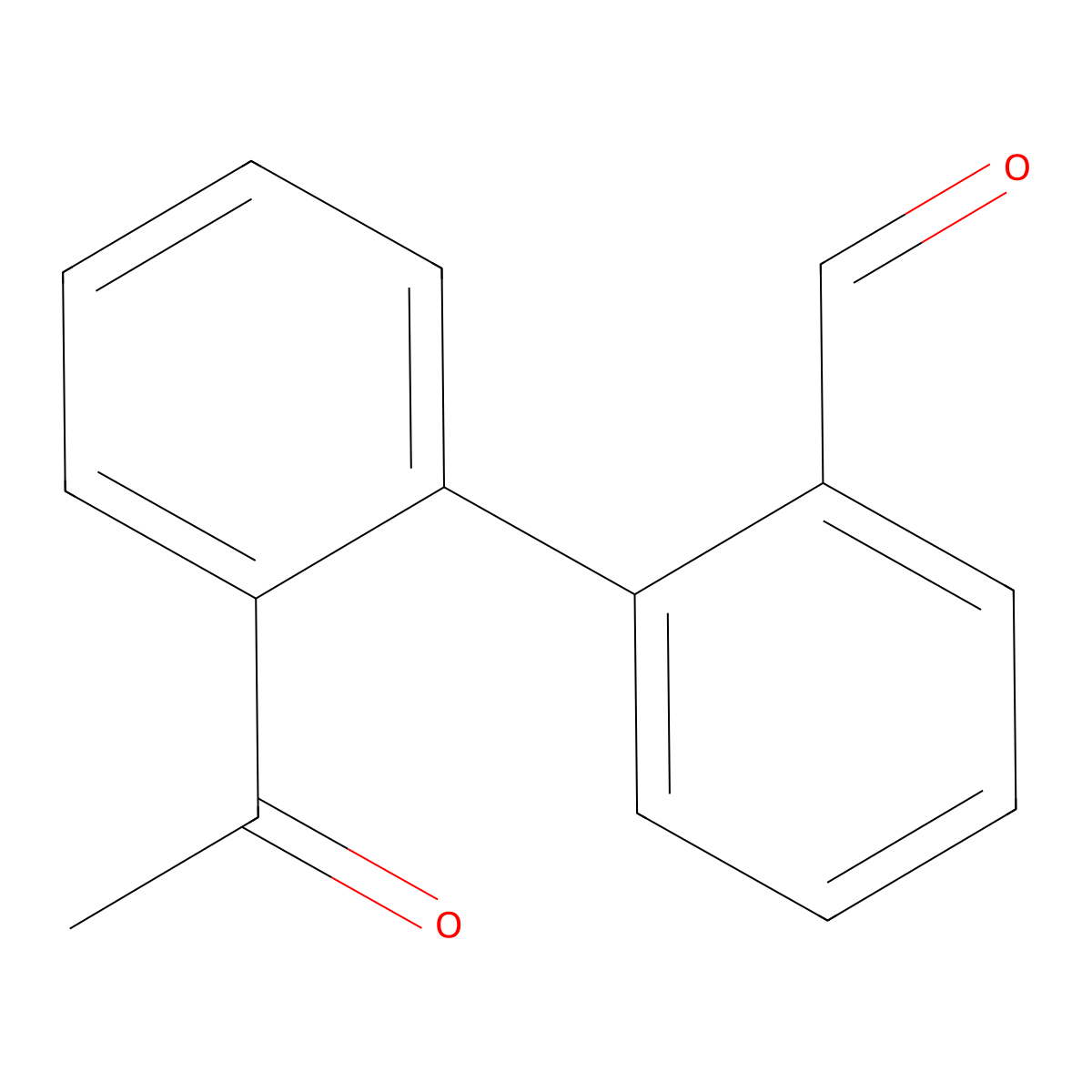 [1,1'-Biphenyl]-2-carboxaldehyde, 2'-acetyl- molecular structure, CAS 100914-80-5