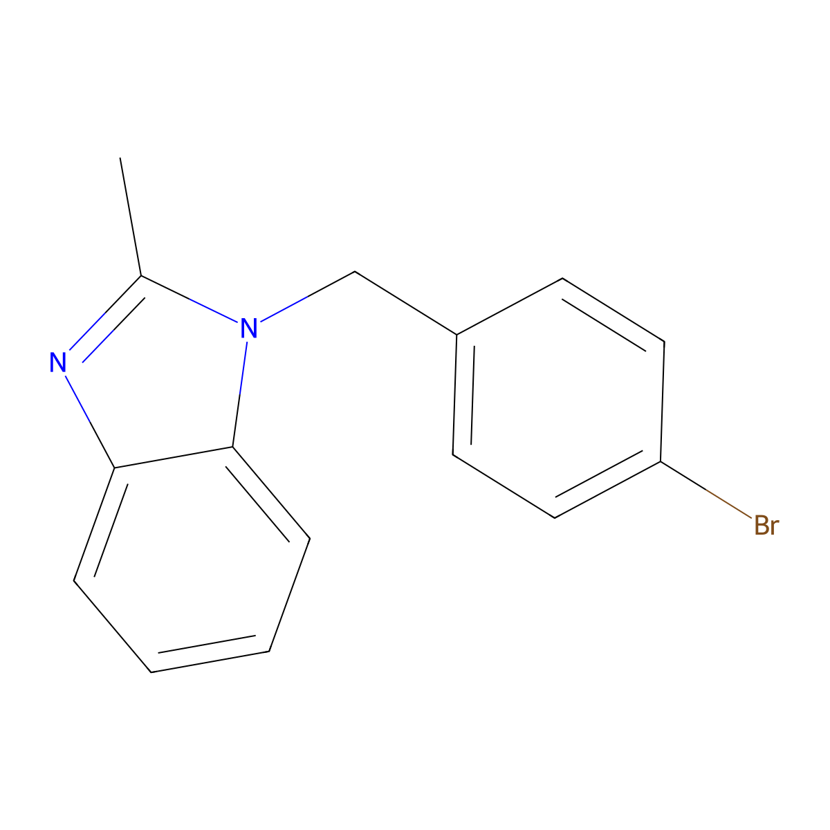 1-[(4-Bromophenyl)methyl]-2-methylbenzimidazole molecular structure, CAS 100915-23-9