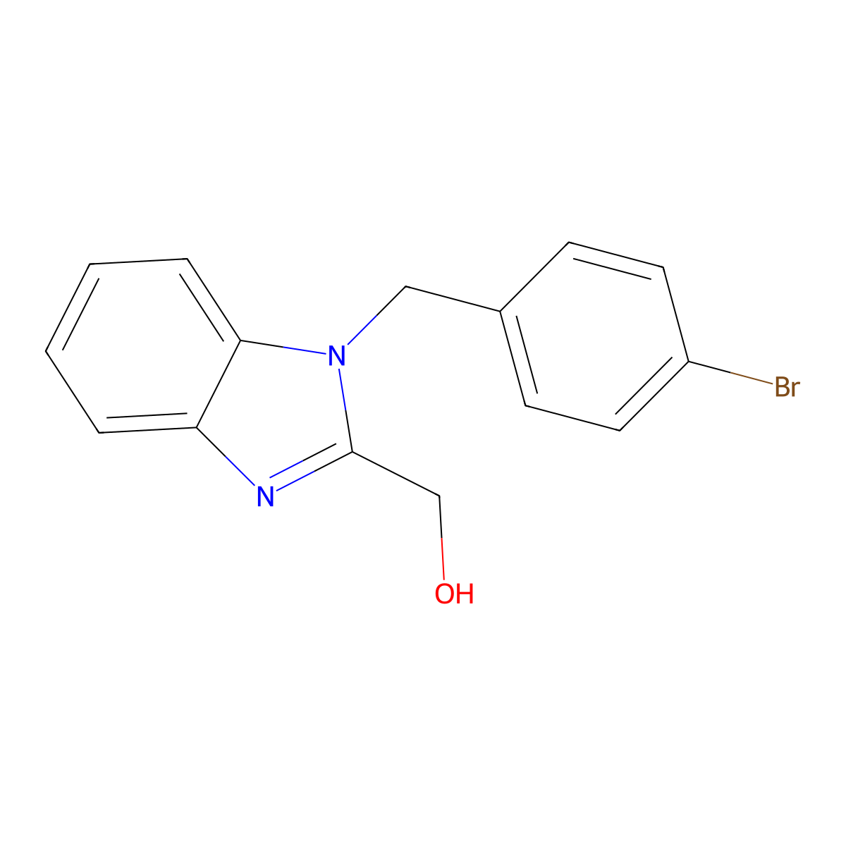 [1-(4-Bromobenzyl)-1H-benzimidazol-2-yl]methanol molecular structure, CAS 100915-24-0
