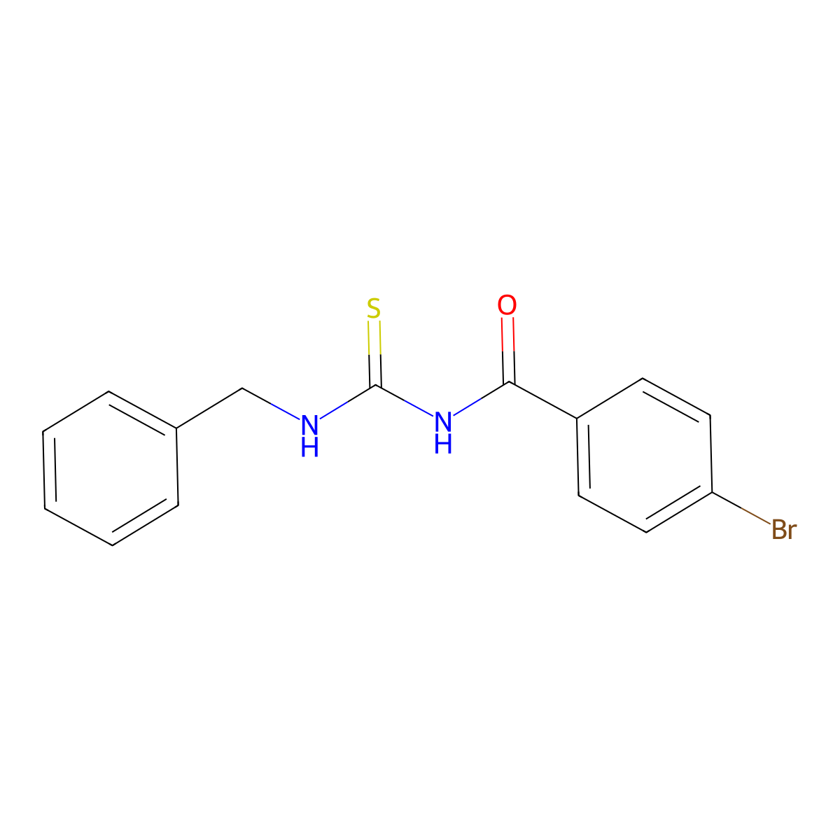 N-(benzylcarbamothioyl)-4-bromobenzamide molecular structure, CAS 100915-25-1