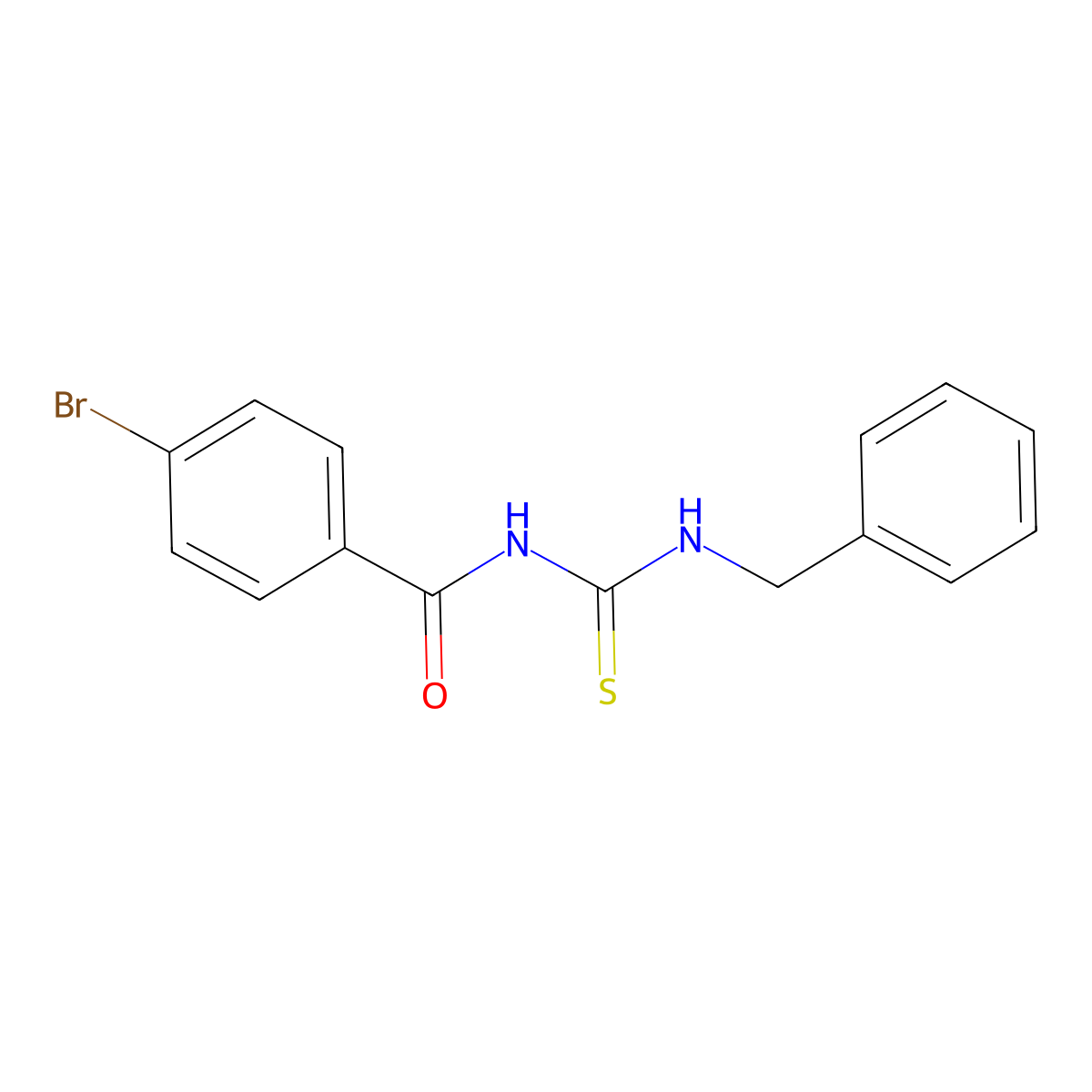 N-(benzylcarbamothioyl)-4-bromobenzamide molecular structure, CAS 100915-25-1