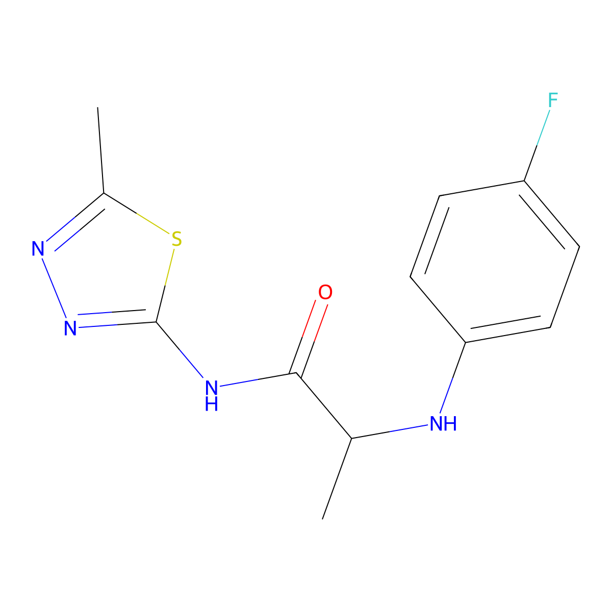 2-(4-Fluoro-phenylamino)-N-(5-methyl-[1,3,4]thiadiazol-2-yl)-propionamide molecular structure, CAS 1009155-54-7