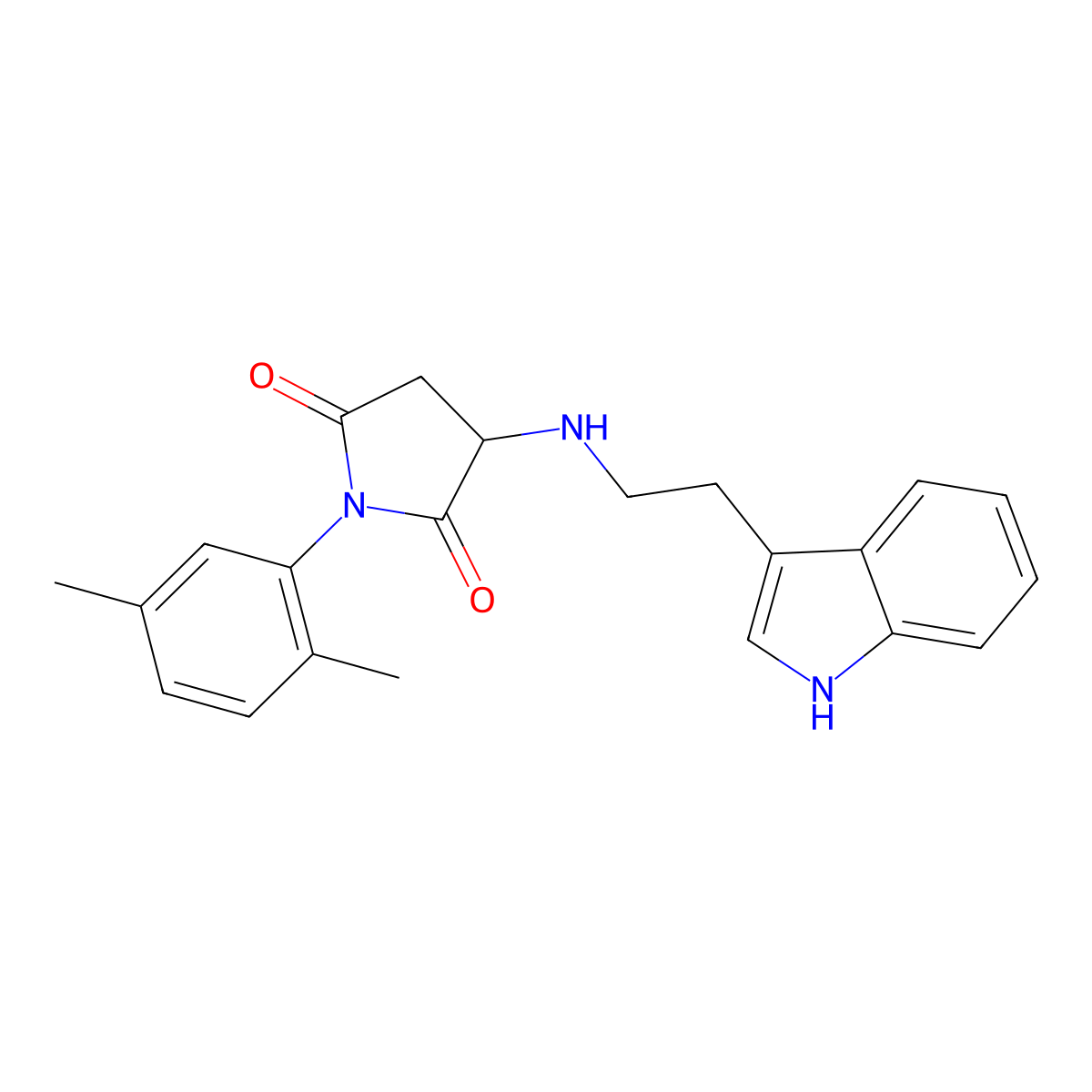 1-(2,5-dimethylphenyl)-3-{[2-(1H-indol-3-yl)ethyl]amino}pyrrolidine-2,5-dione molecular structure, CAS 1009157-55-4
