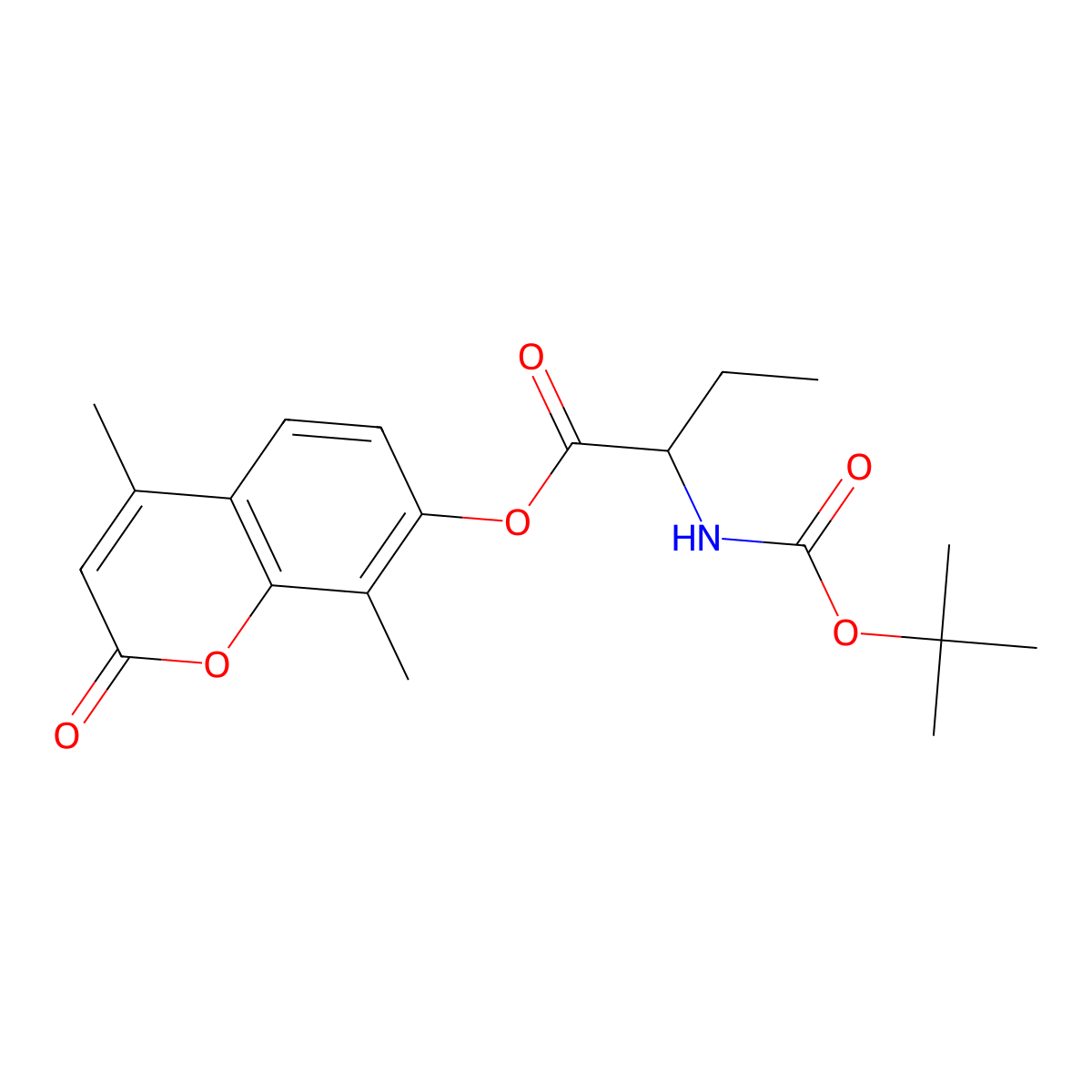 4,8-dimethyl-2-oxo-2H-chromen-7-yl 2-[(tert-butoxycarbonyl)amino]butanoate molecular structure, CAS 1009162-69-9