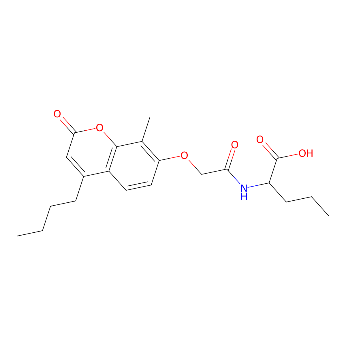 N-{[(4-butyl-8-methyl-2-oxo-2H-chromen-7-yl)oxy]acetyl}norvaline molecular structure, CAS 1009162-86-0