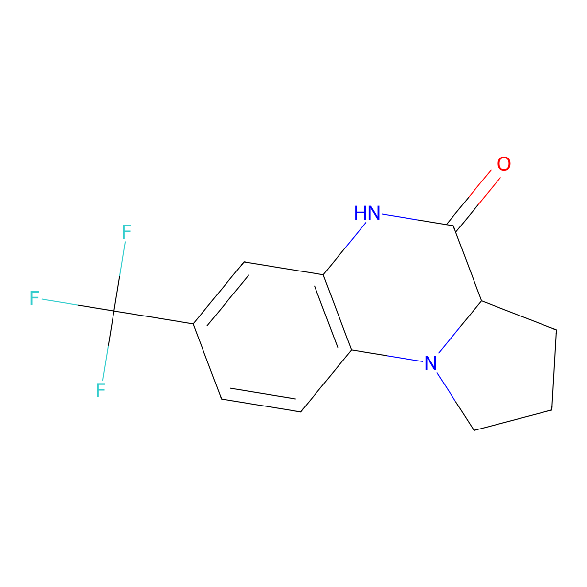 7-(trifluoromethyl)-1,2,3,3a-tetrahydropyrrolo[1,2-a]quinoxalin-4(5H)-one molecular structure, CAS 1009166-71-5