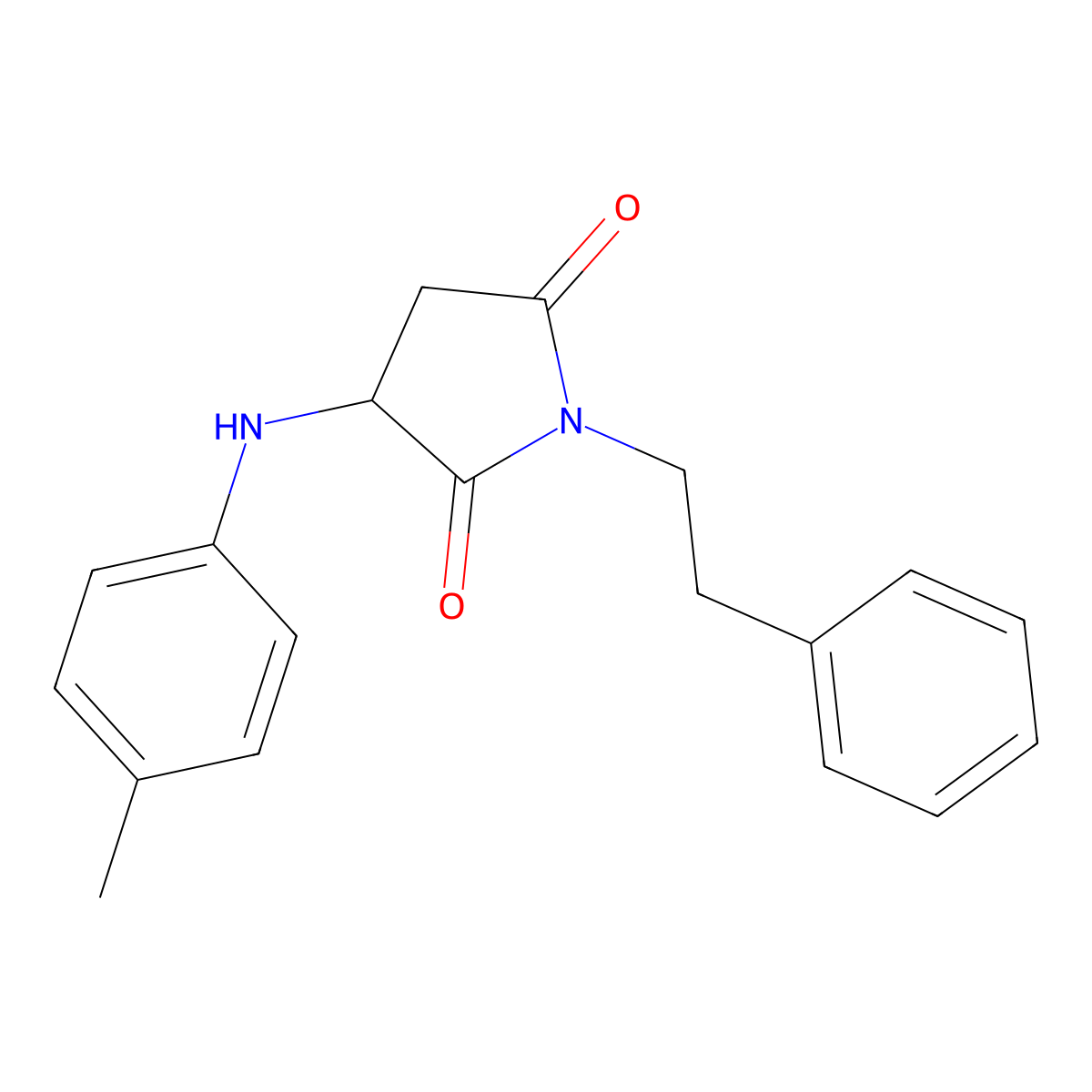 1-Phenethyl-3-(p-tolylamino)pyrrolidine-2,5-dione molecular structure, CAS 1009168-09-5