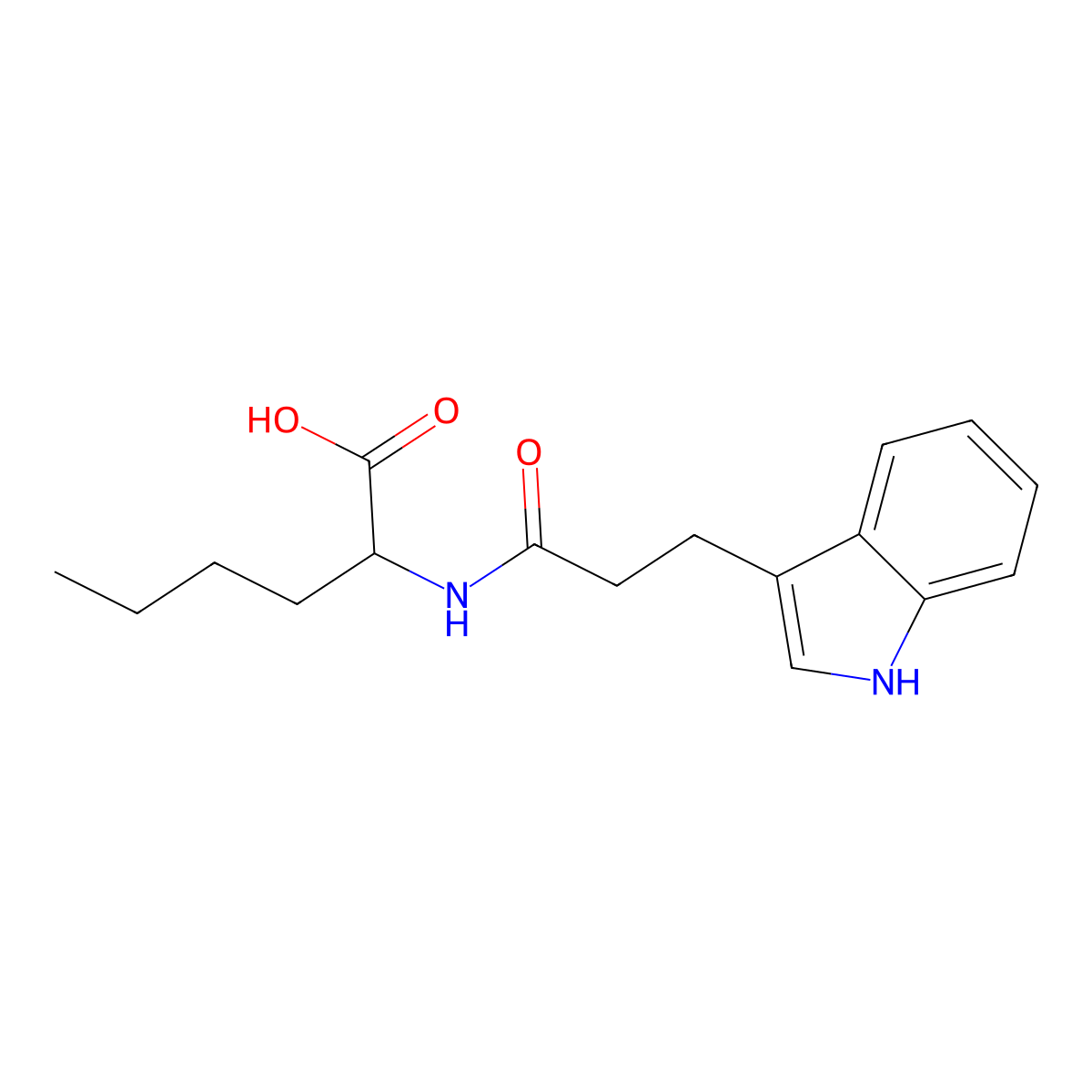 N-[3-(1H-indol-3-yl)propanoyl]norleucine molecular structure, CAS 1009170-24-4