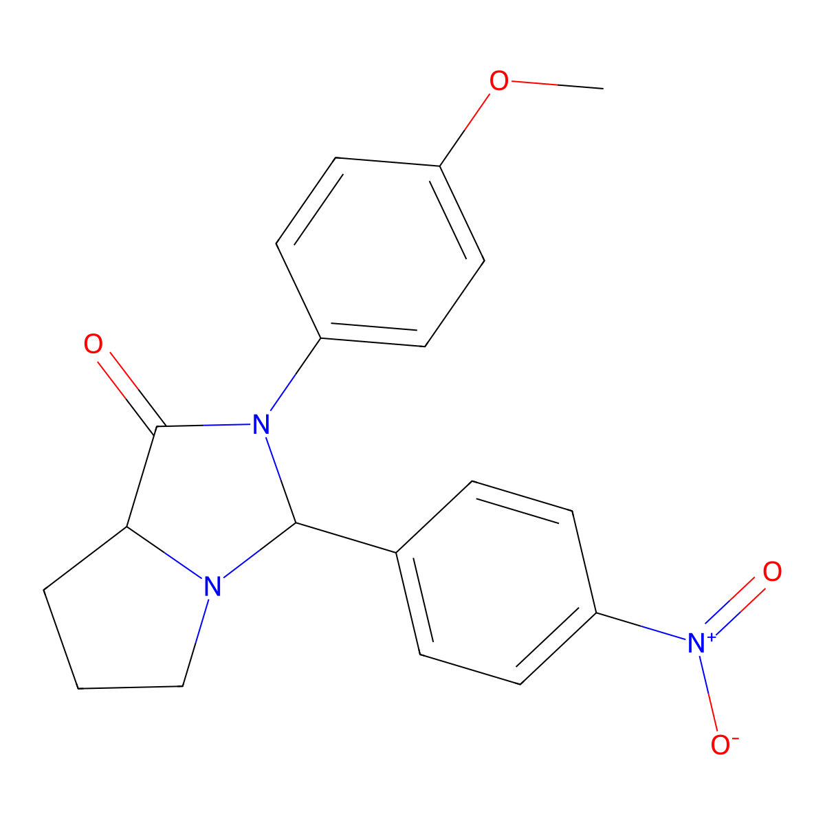 2-(4-methoxyphenyl)-3-(4-nitrophenyl)hexahydro-1H-pyrrolo[1,2-c]imidazol-1-one molecular structure, CAS 1009178-25-9