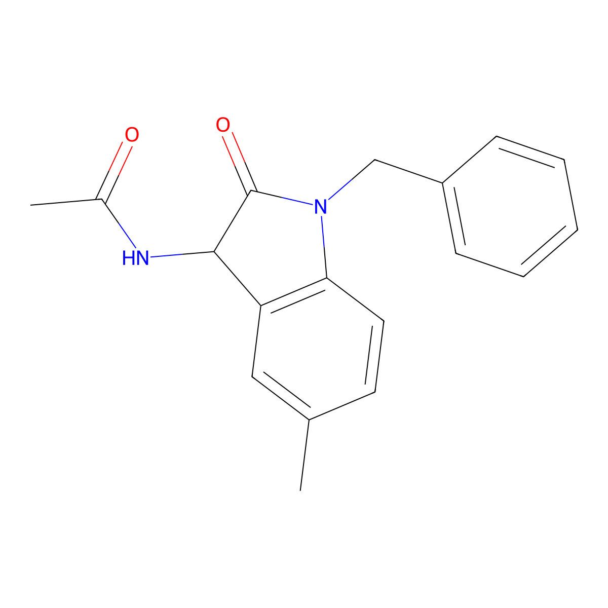 N-(1-benzyl-5-methyl-2-oxo-3H-indol-3-yl)acetamide molecular structure, CAS 1009182-09-5