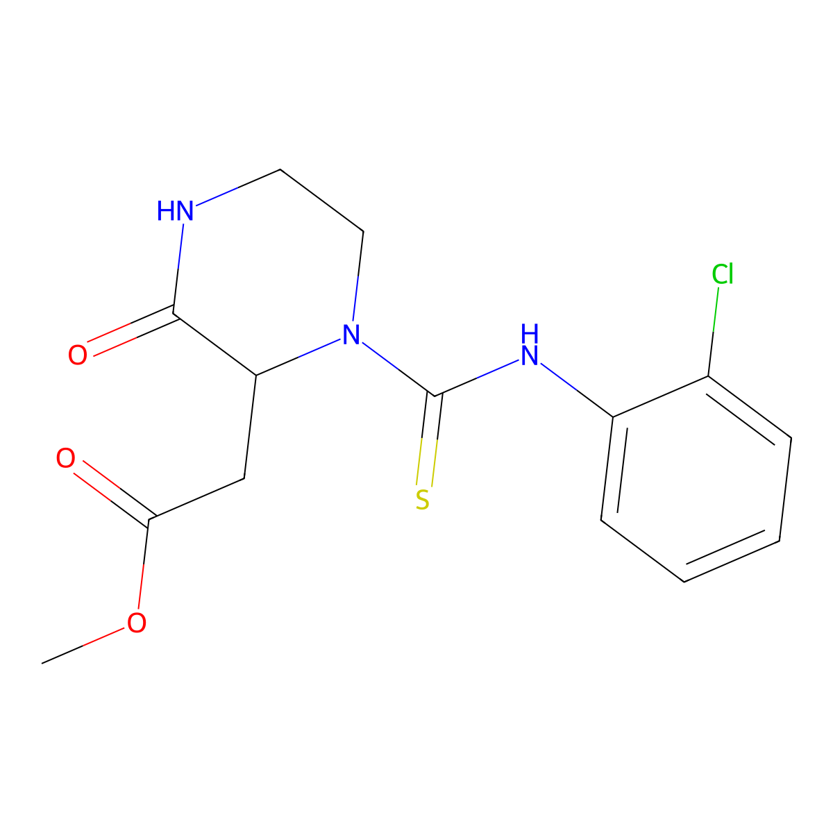 Methyl {1-[(2-chlorophenyl)carbamothioyl]-3-oxopiperazin-2-yl}acetate molecular structure, CAS 1009183-64-5