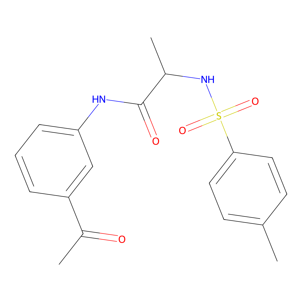 N-(3-acetylphenyl)-2-[(4-methylphenyl)sulfonylamino]propanamide molecular structure, CAS 1009184-21-7