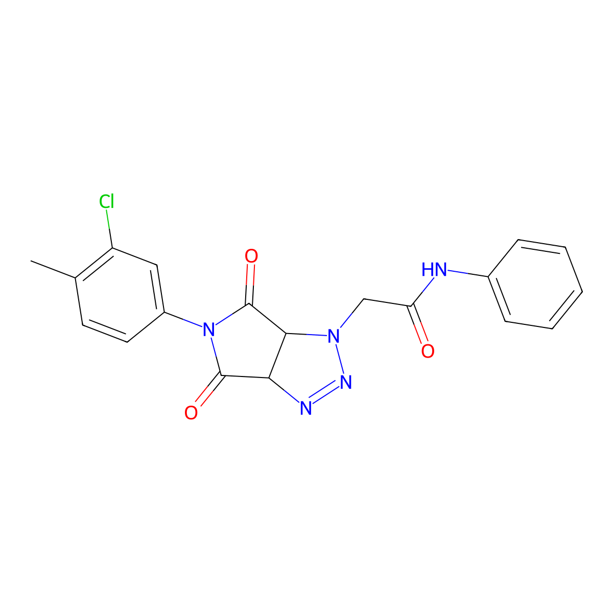 2-[5-(3-chloro-4-methylphenyl)-4,6-dioxo-4,5,6,6a-tetrahydropyrrolo[3,4-d][1,2,3]triazol-1(3aH)-yl]-N-phenylacetamide molecular structure, CAS 1009200-90-1