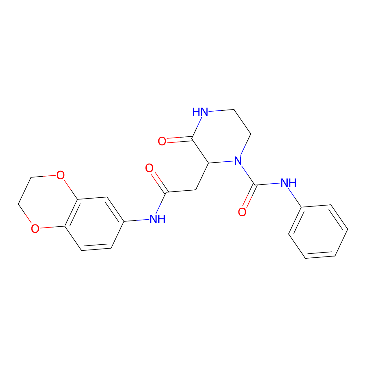2-[2-(2,3-dihydro-1,4-benzodioxin-6-ylamino)-2-oxoethyl]-3-oxo-N-phenylpiperazine-1-carboxamide molecular structure, CAS 1009227-50-2