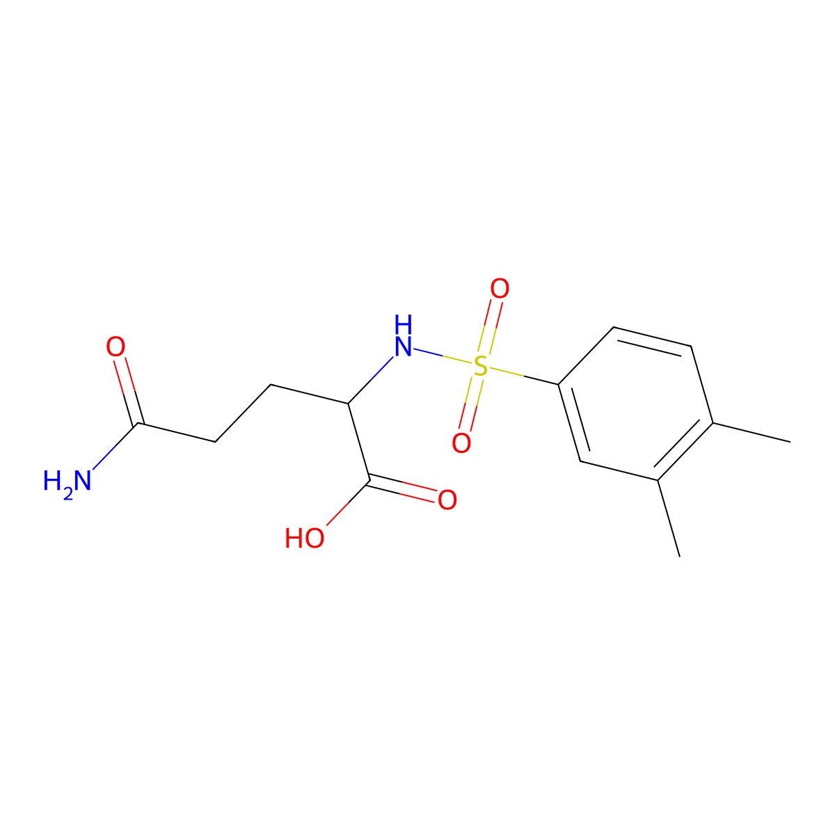 4-Carbamoyl-2-(3,4-dimethylbenzenesulfonamido)butanoic acid molecular structure, CAS 1009228-47-0