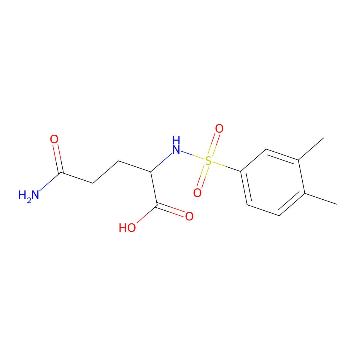 4-Carbamoyl-2-(3,4-dimethylbenzenesulfonamido)butanoic acid molecular structure, CAS 1009228-47-0