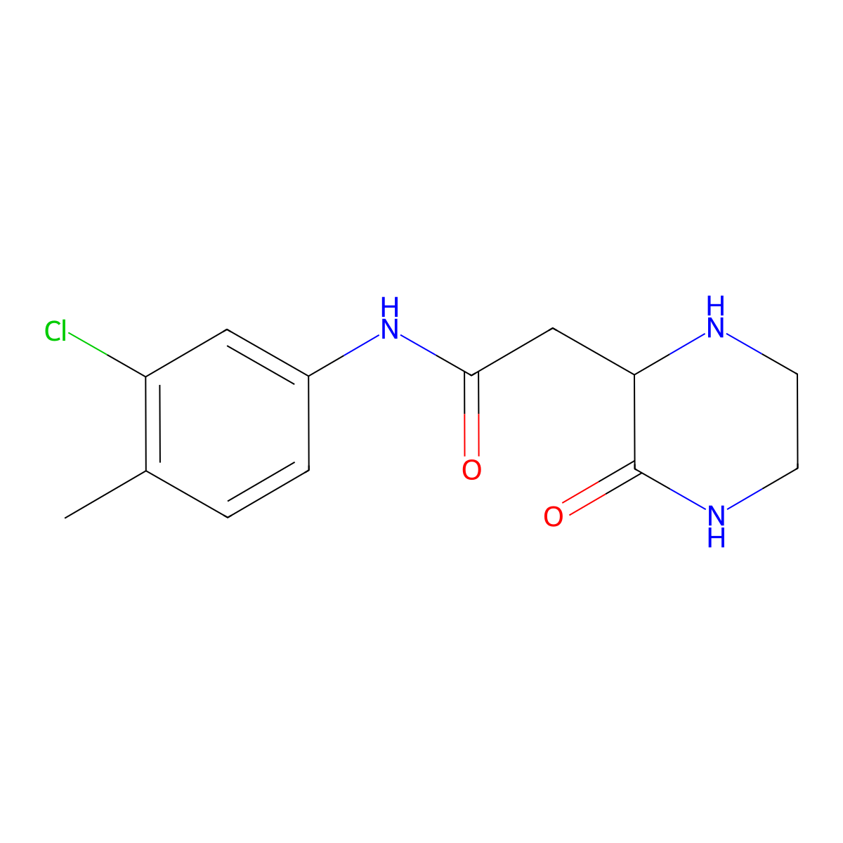 N-(3-chloro-4-methylphenyl)-2-(3-oxopiperazin-2-yl)acetamide molecular structure, CAS 1009230-47-0