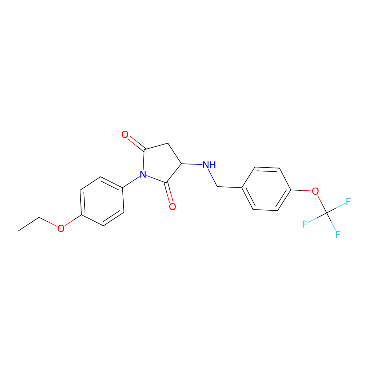 1-(4-Ethoxyphenyl)-3-{[4-(trifluoromethoxy)benzyl]amino}pyrrolidine-2,5-dione molecular structure, CAS 1009230-61-8
