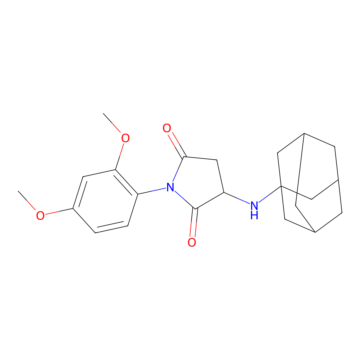 3-(1-Adamantylamino)-1-(2,4-dimethoxyphenyl)-2,5-pyrrolidinedione molecular structure, CAS 1009230-65-2