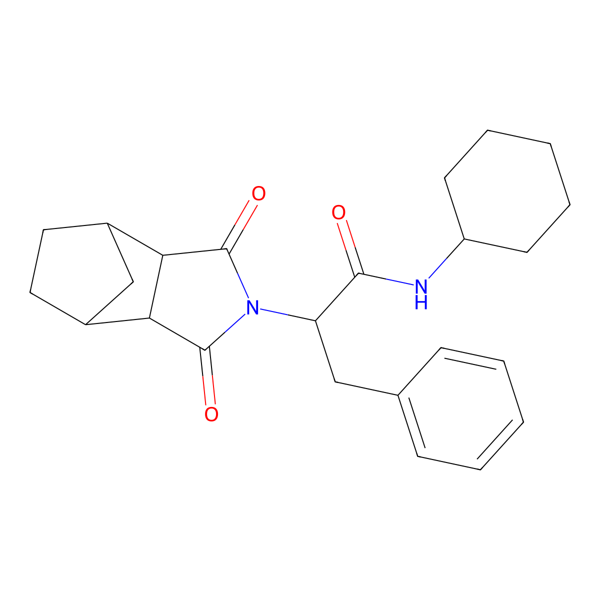 N-cyclohexyl-2-(1,3-dioxooctahydro-2H-4,7-methanoisoindol-2-yl)-3-phenylpropanamide molecular structure, CAS 1009231-72-4
