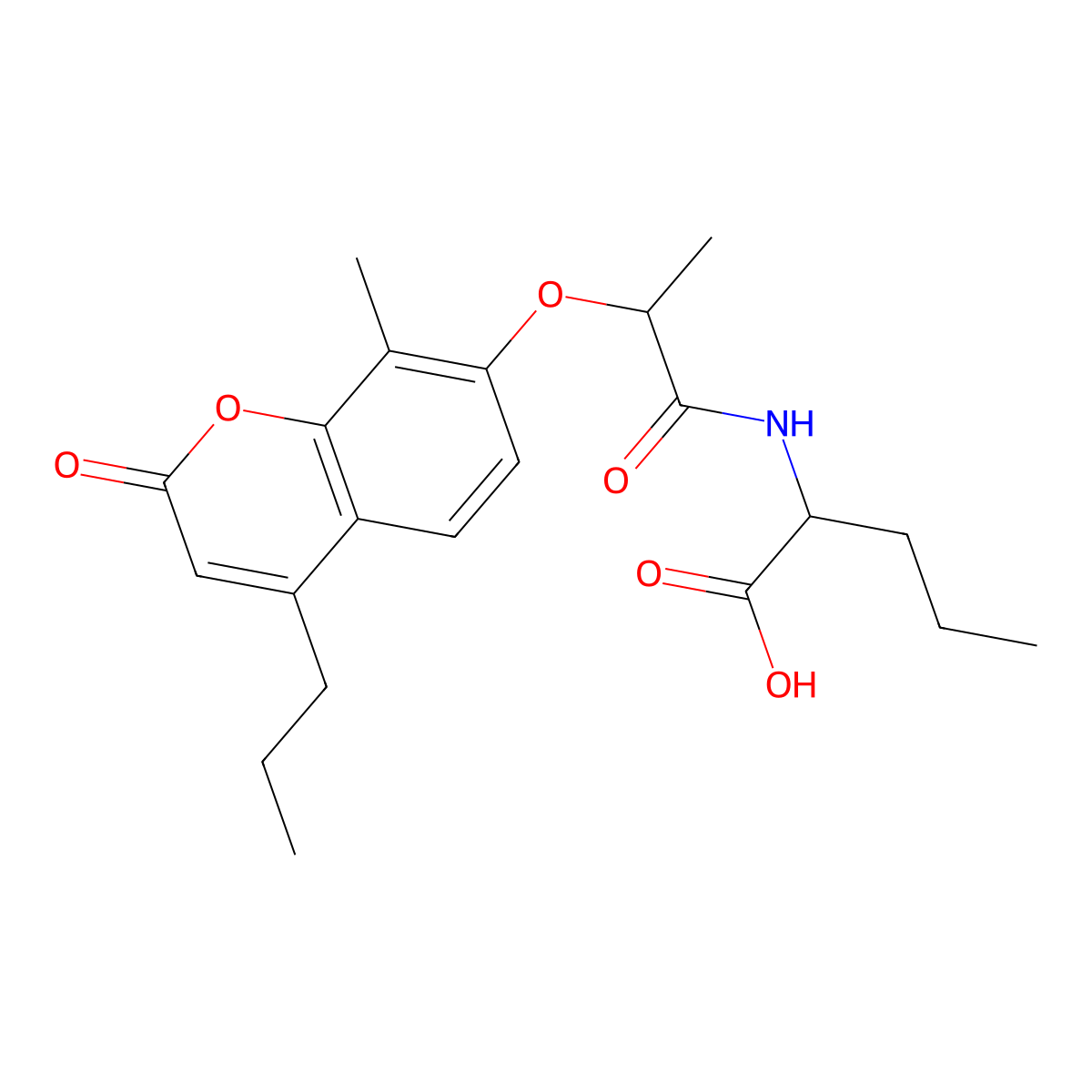 N-{2-[(8-methyl-2-oxo-4-propyl-2H-chromen-7-yl)oxy]propanoyl}norvaline molecular structure, CAS 1009232-08-9