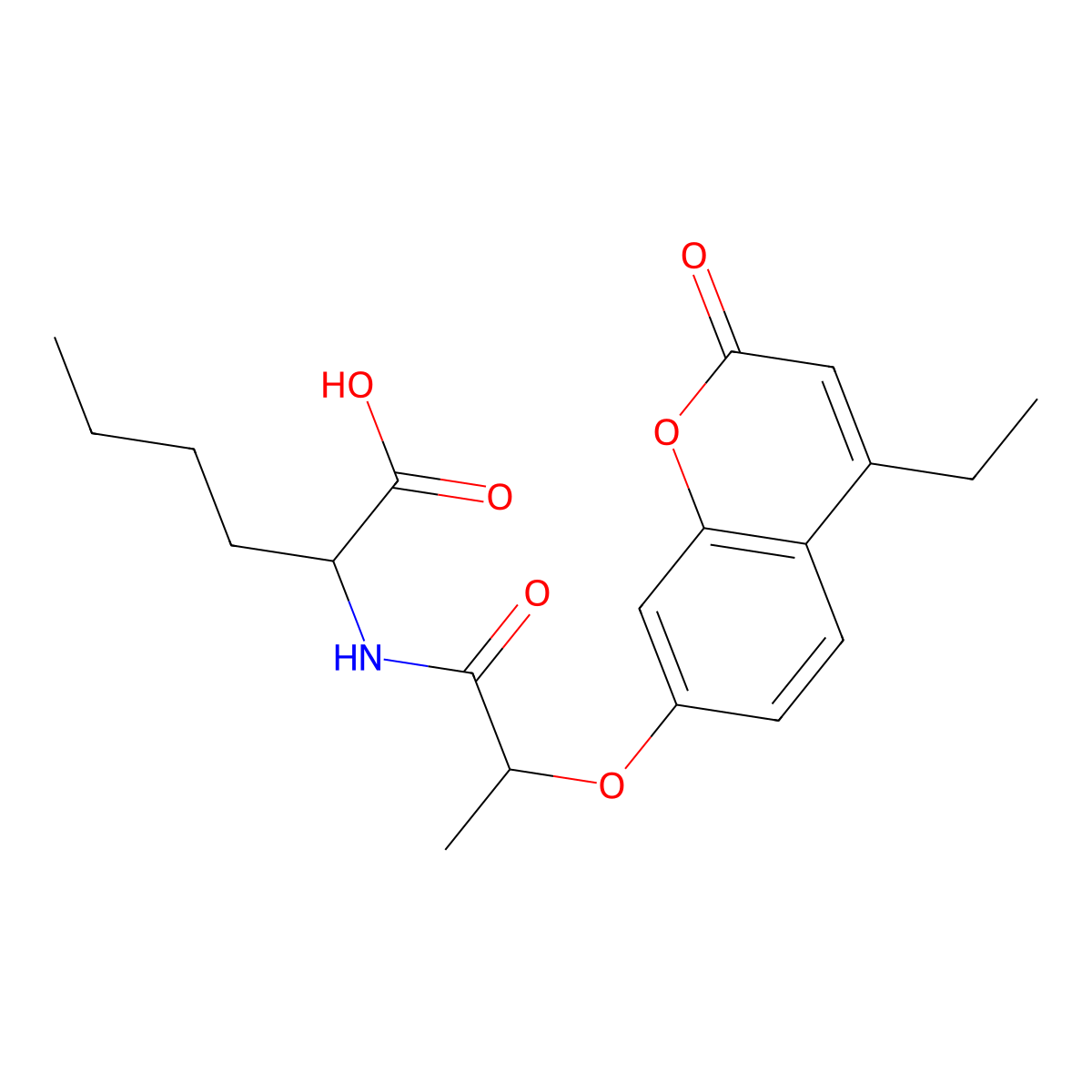 N-{2-[(4-ethyl-2-oxo-2H-chromen-7-yl)oxy]propanoyl}norleucine molecular structure, CAS 1009232-42-1