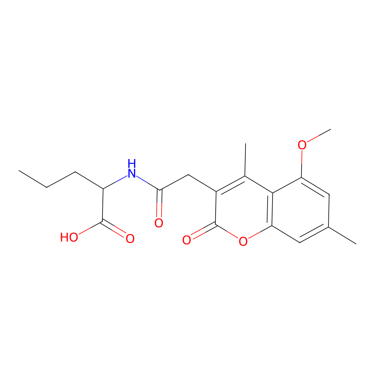 N-[(5-methoxy-4,7-dimethyl-2-oxo-2H-chromen-3-yl)acetyl]norvaline molecular structure, CAS 1009232-48-7