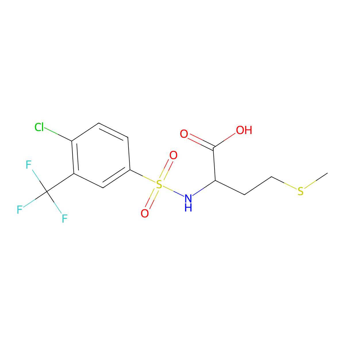 ((4-Chloro-3-(trifluoromethyl)phenyl)sulfonyl)methionine molecular structure, CAS 1009232-49-8