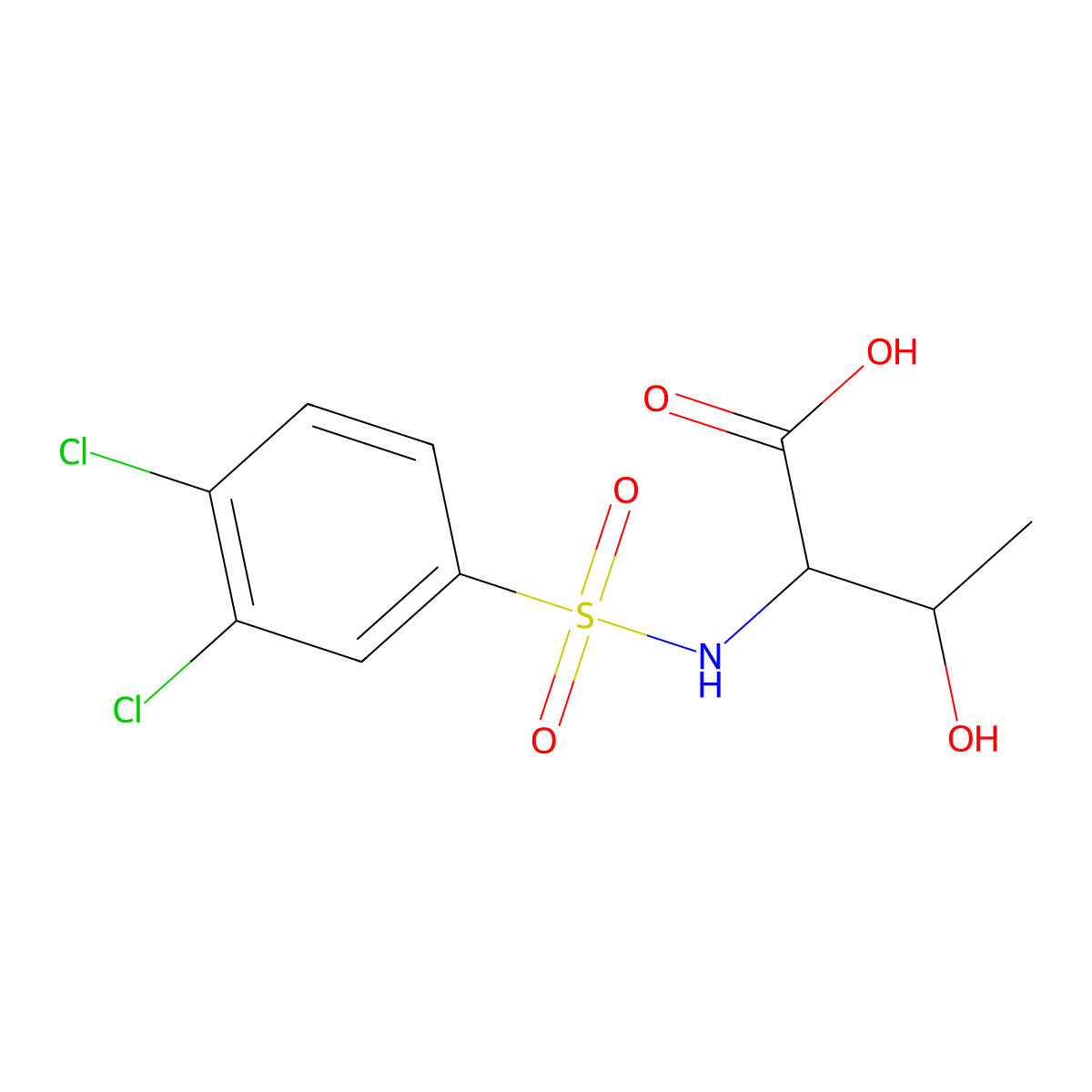 2-(3,4-Dichlorobenzenesulfonamido)-3-hydroxybutanoic acid molecular structure, CAS 1009233-17-3