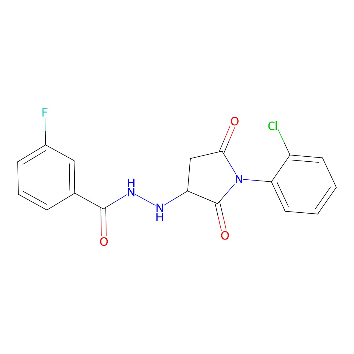N'-[1-(2-chlorophenyl)-2,5-dioxopyrrolidin-3-yl]-3-fluorobenzohydrazide molecular structure, CAS 1009235-12-4