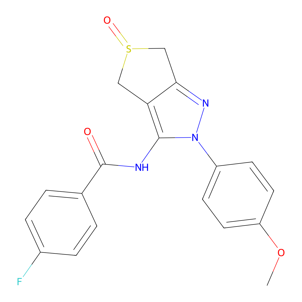 4-fluoro-N-[2-(4-methoxyphenyl)-5-oxo-4,6-dihydrothieno[3,4-c]pyrazol-3-yl]benzamide molecular structure, CAS 1009235-33-9