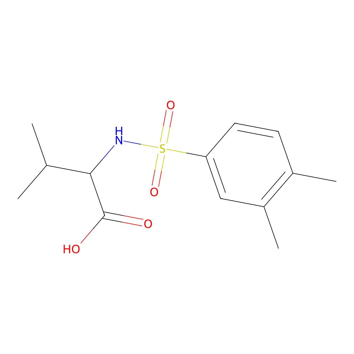 2-(3,4-Dimethylbenzenesulfonamido)-3-methylbutanoic acid molecular structure, CAS 1009235-36-2