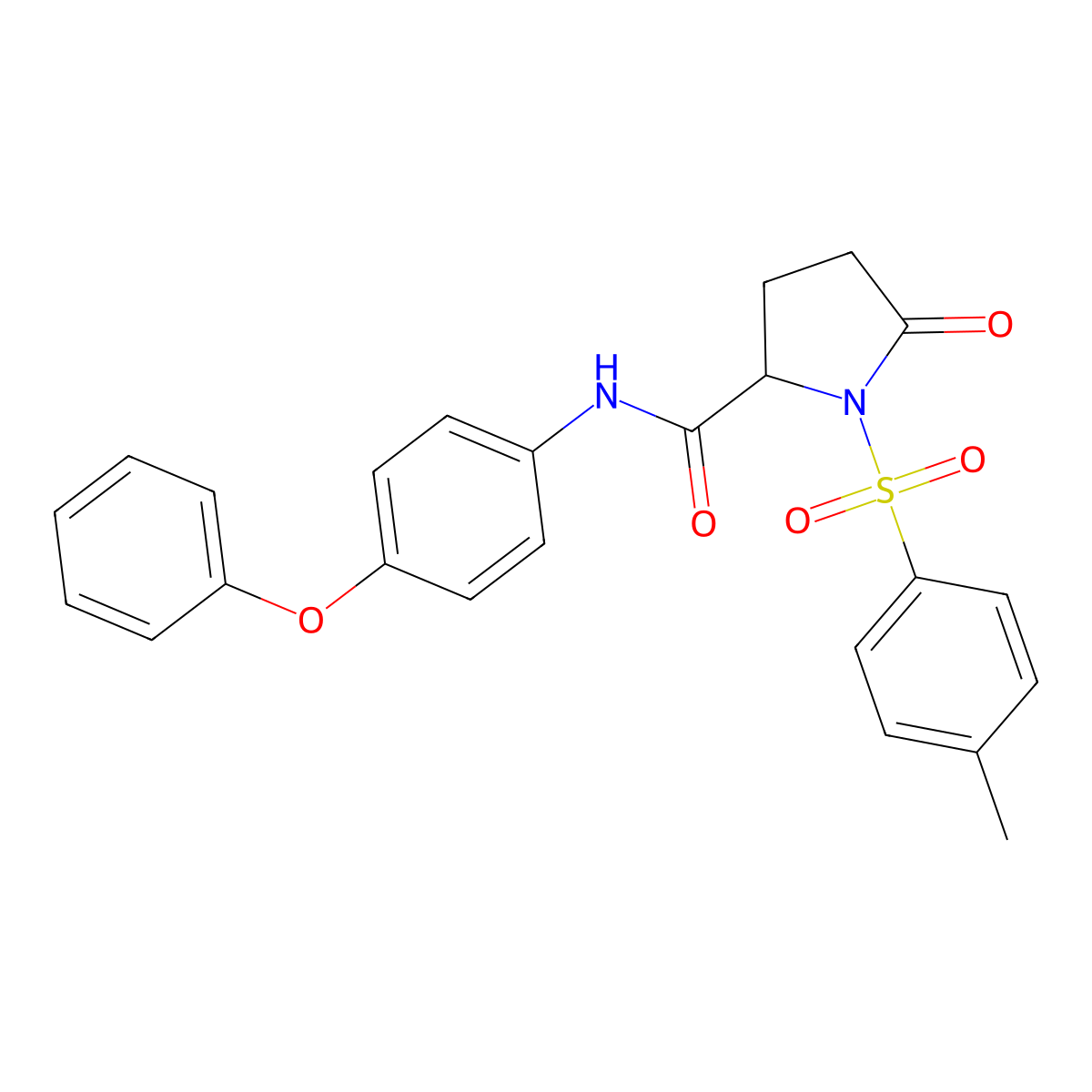 1-(4-methylphenyl)sulfonyl-5-oxo-N-(4-phenoxyphenyl)pyrrolidine-2-carboxamide molecular structure, CAS 1009235-68-0