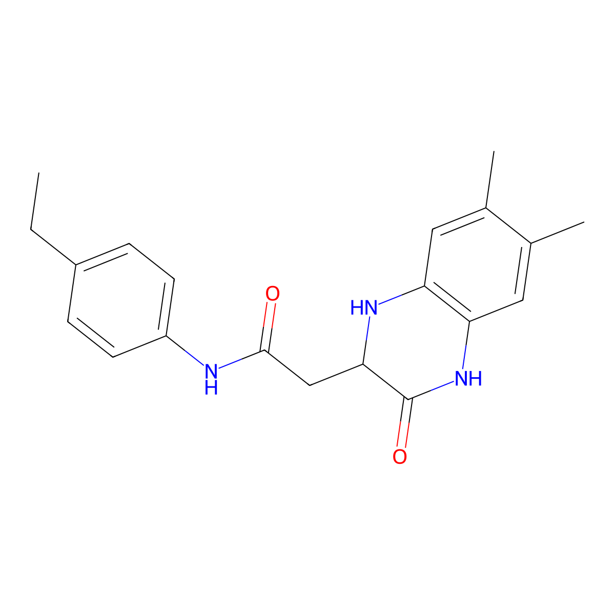 2-(6,7-dimethyl-3-oxo-1,2,3,4-tetrahydroquinoxalin-2-yl)-N-(4-ethylphenyl)acetamide molecular structure, CAS 1009236-36-5