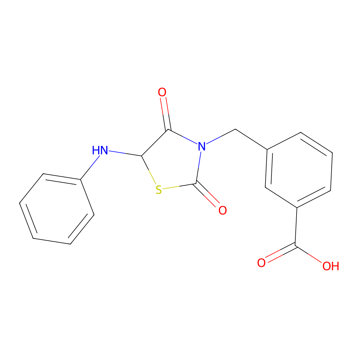 3-[(5-Anilino-2,4-dioxo-1,3-thiazolidin-3-yl)methyl]benzoic acid molecular structure, CAS 1009238-93-0