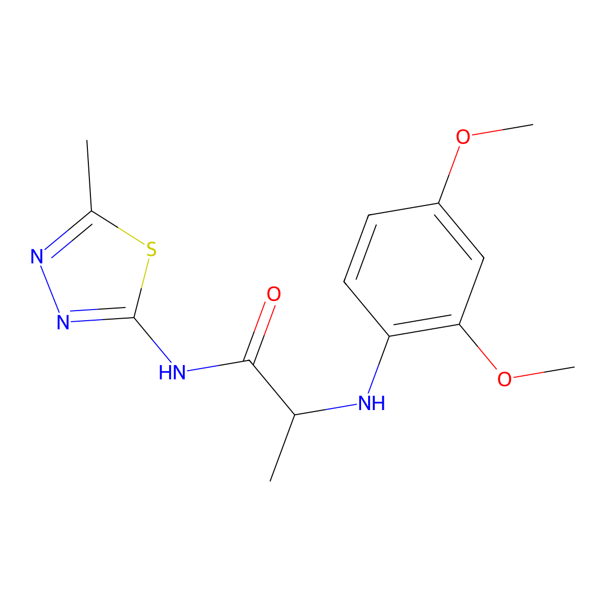 N~2~-(2,4-dimethoxyphenyl)-N-(5-methyl-1,3,4-thiadiazol-2-yl)alaninamide molecular structure, CAS 1009239-26-2