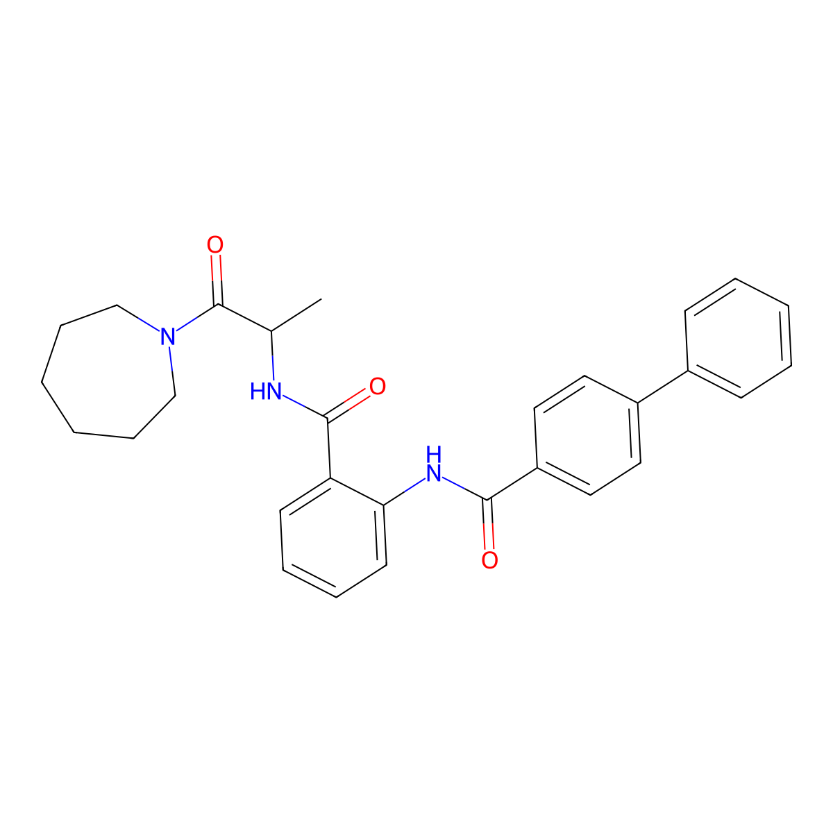 N-[1-(azepan-1-yl)-1-oxopropan-2-yl]-2-[(4-phenylbenzoyl)amino]benzamide molecular structure, CAS 1009239-97-7