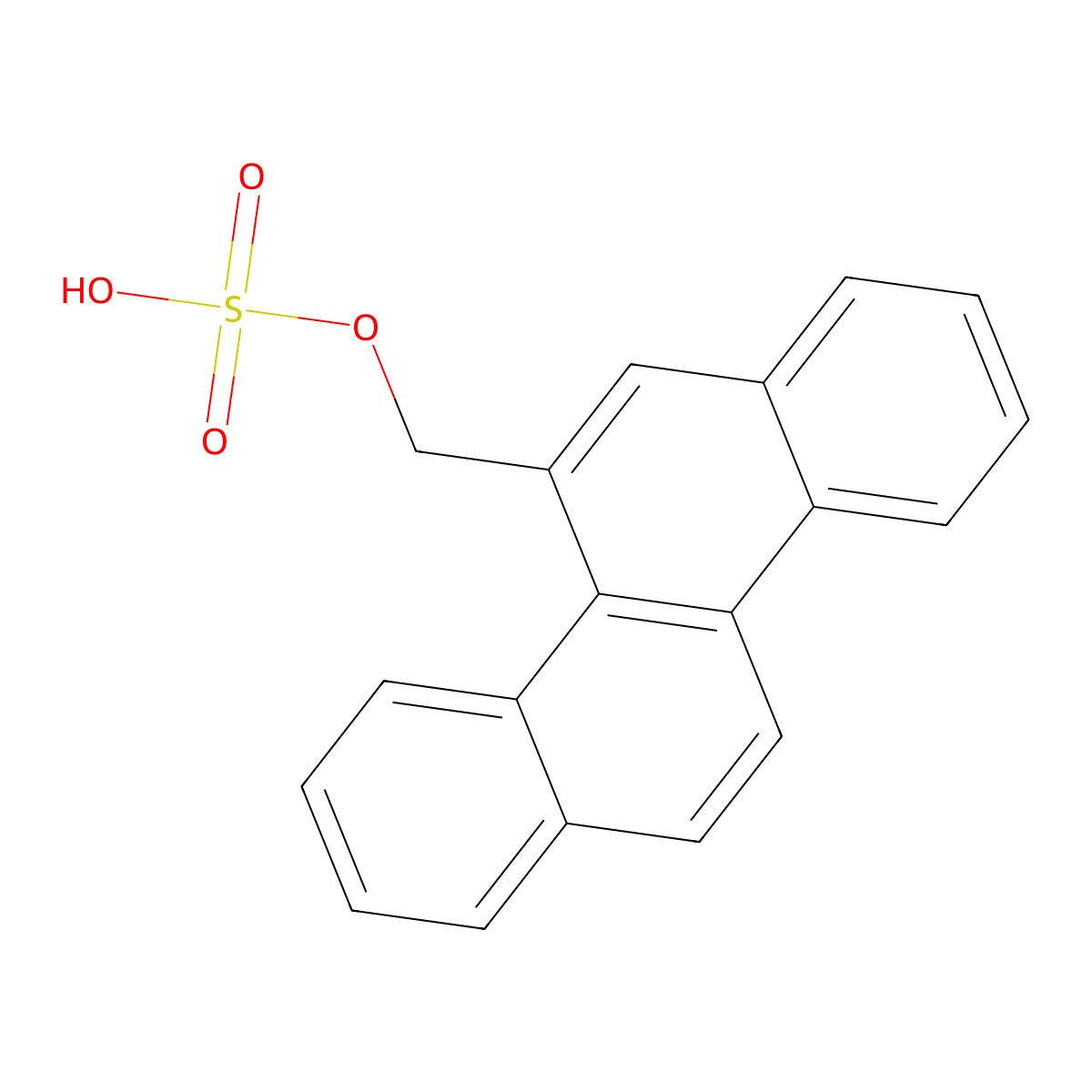 5-Chrysenemethanol, hydrogen sulfate molecular structure, CAS 100924-64-9