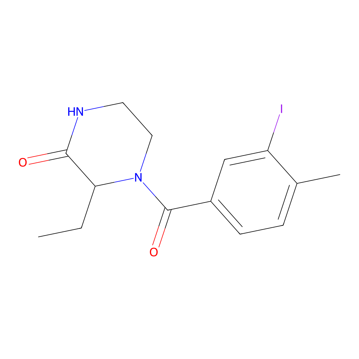 3-Ethyl-4-(3-iodo-4-methylbenzoyl)piperazin-2-one molecular structure, CAS 1009240-72-5