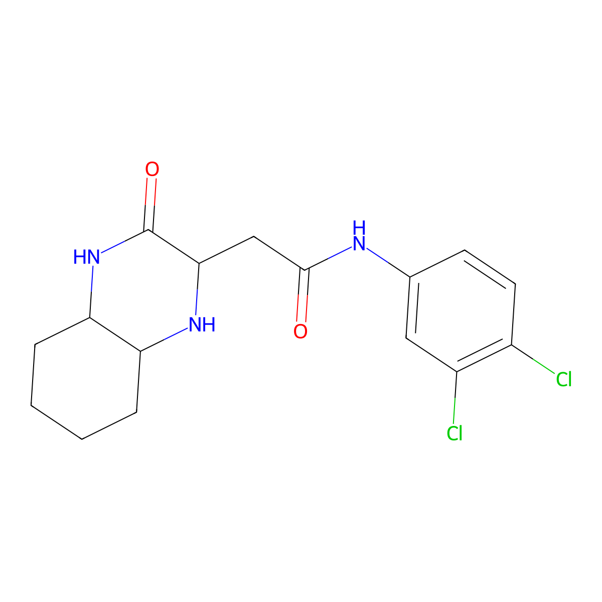 N-(3,4-dichlorophenyl)-2-(3-oxodecahydroquinoxalin-2-yl)acetamide molecular structure, CAS 1009243-31-5
