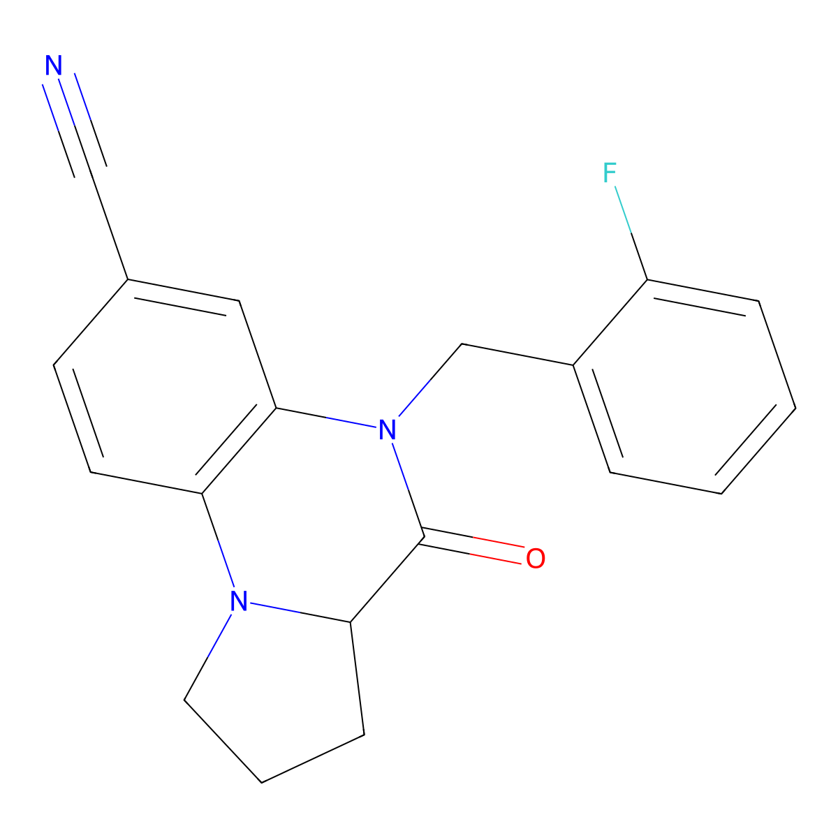 5-(2-Fluorobenzyl)-4-oxo-1,2,3,3a,4,5-hexahydropyrrolo[1,2-a]quinoxaline-7-carbonitrile molecular structure, CAS 1009243-72-4