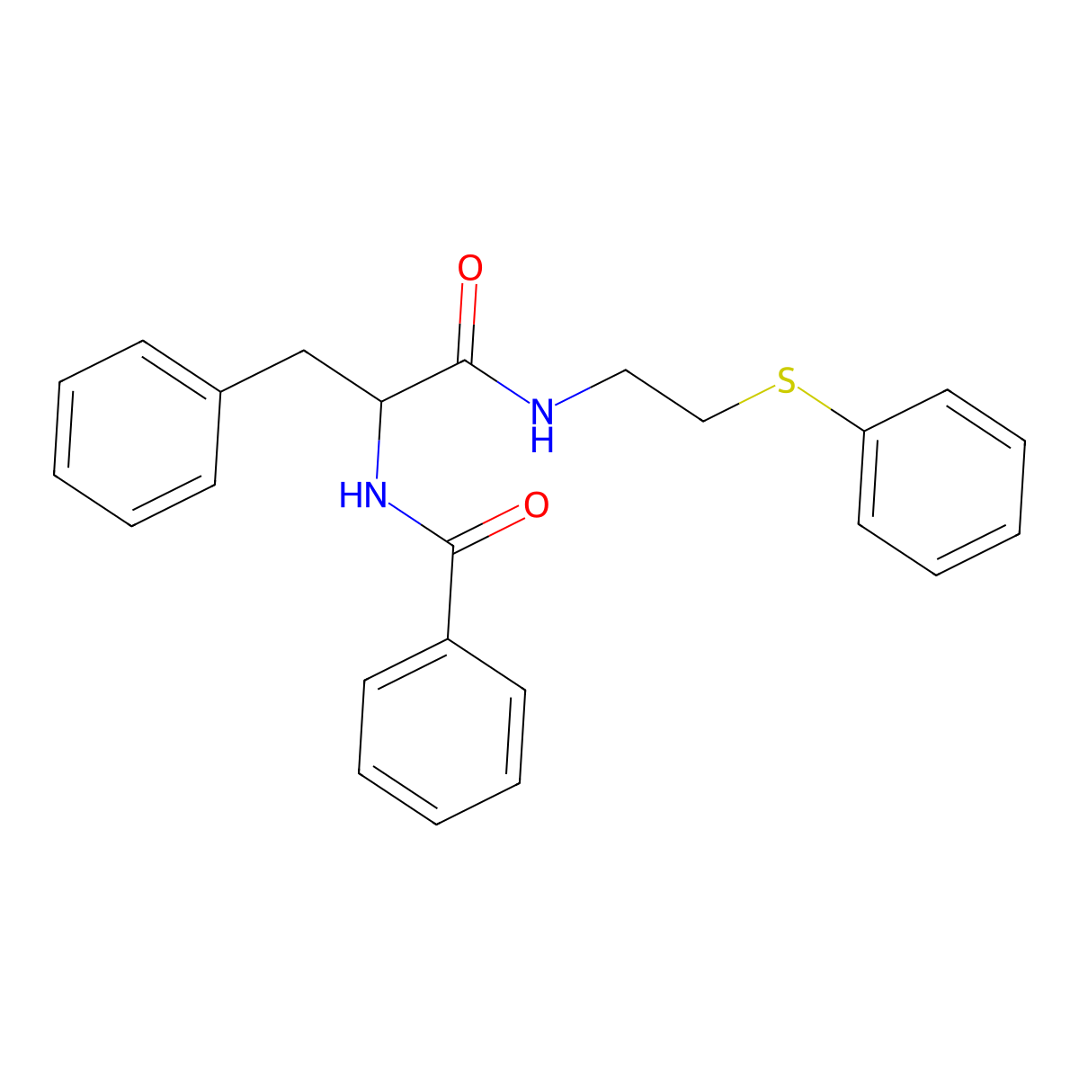 N-[1-oxo-3-phenyl-1-(2-phenylsulfanylethylamino)propan-2-yl]benzamide molecular structure, CAS 1009244-44-3