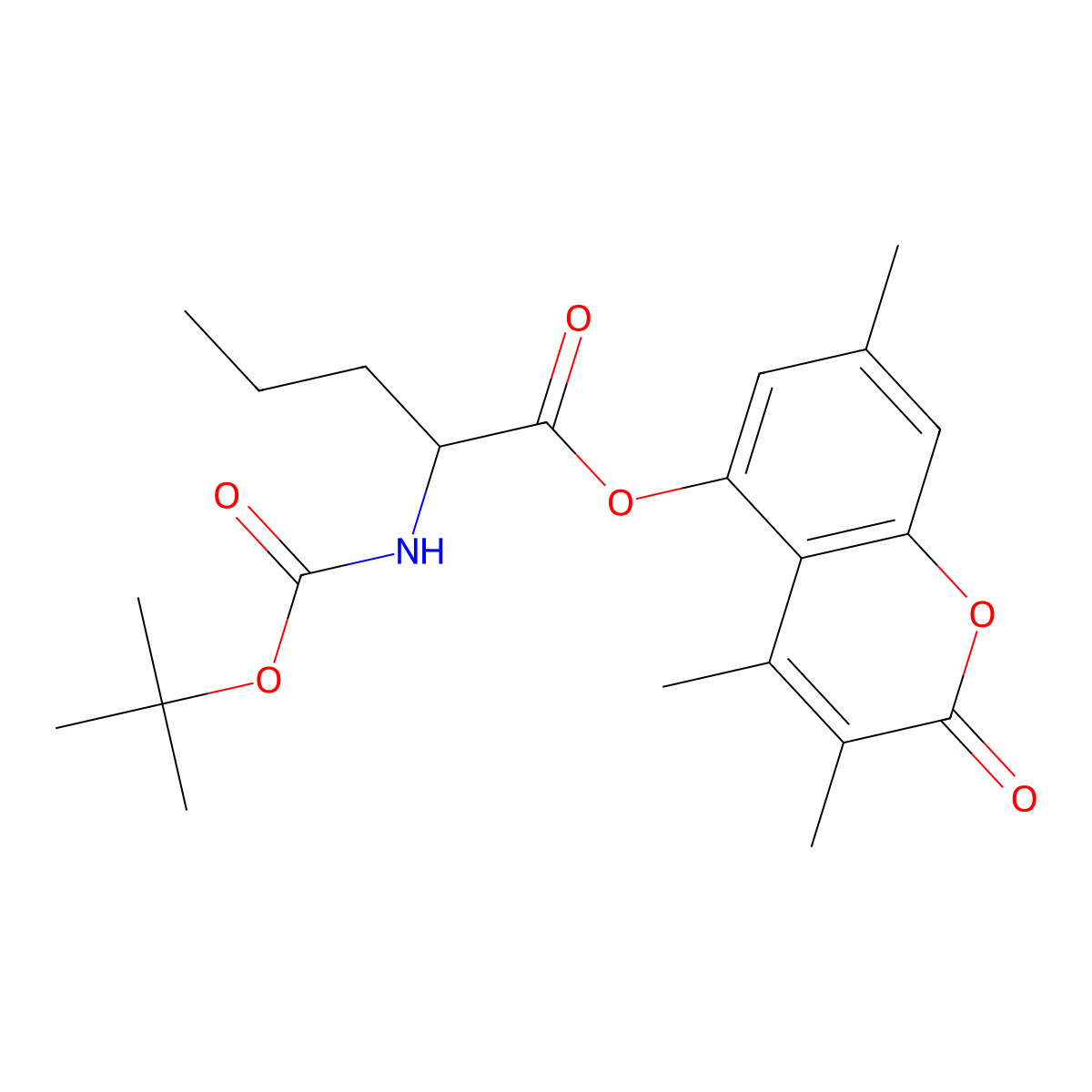 3,4,7-trimethyl-2-oxo-2H-chromen-5-yl N-(tert-butoxycarbonyl)norvalinate molecular structure, CAS 1009244-48-7