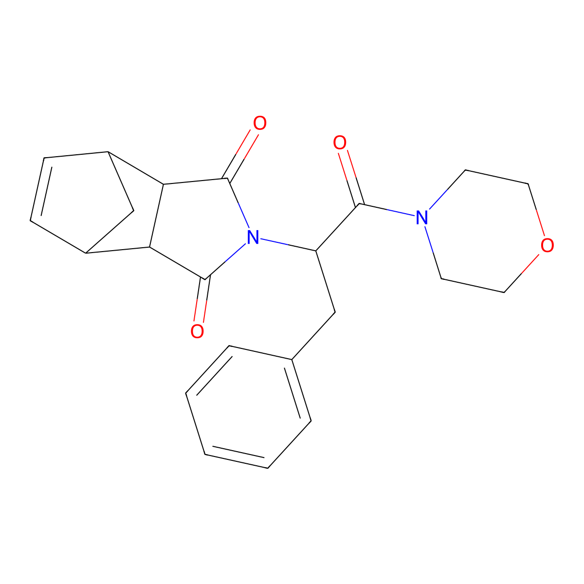 2-[1-(morpholin-4-yl)-1-oxo-3-phenylpropan-2-yl]-3a,4,7,7a-tetrahydro-1H-4,7-methanoisoindole-1,3(2H)-dione molecular structure, CAS 1009245-56-0