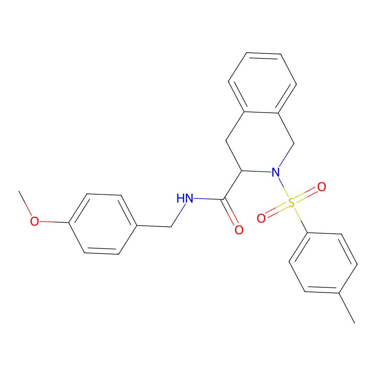 N-(4-methoxybenzyl)-2-[(4-methylphenyl)sulfonyl]-1,2,3,4-tetrahydroisoquinoline-3-carboxamide molecular structure, CAS 1009245-69-5