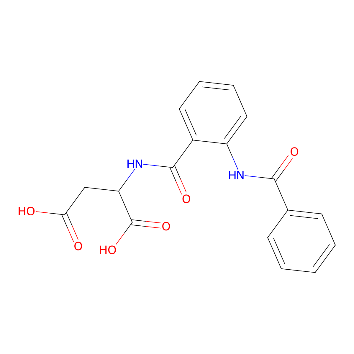 2-(2-Benzamidobenzamido)succinic acid molecular structure, CAS 1009247-32-8