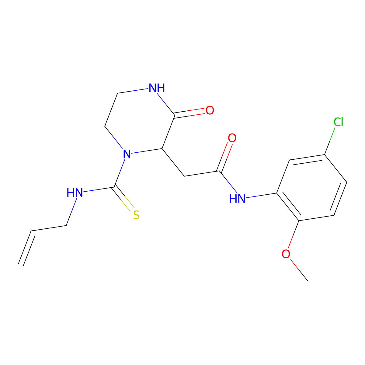 2-(1-(allylcarbamothioyl)-3-oxopiperazin-2-yl)-N-(5-chloro-2-methoxyphenyl)acetamide molecular structure, CAS 1009249-70-0