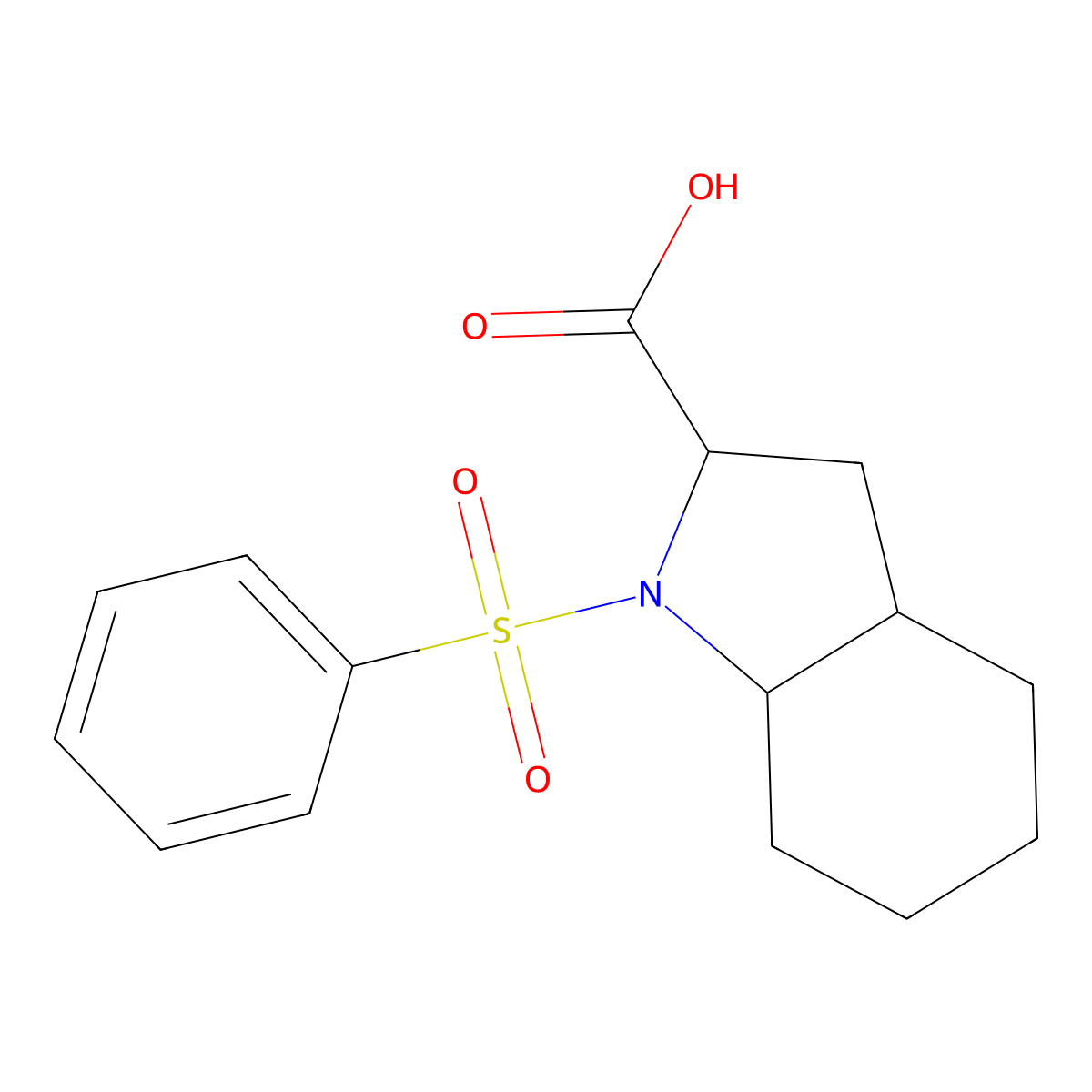 1-(benzenesulfonyl)-octahydro-1H-indole-2-carboxylic acid molecular structure, CAS 1009251-19-7