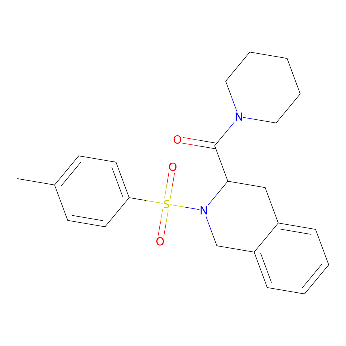{2-[(4-Methylphenyl)sulfonyl]-1,2,3,4-tetrahydroisoquinolin-3-yl}(piperidin-1-yl)methanone molecular structure, CAS 1009251-59-5